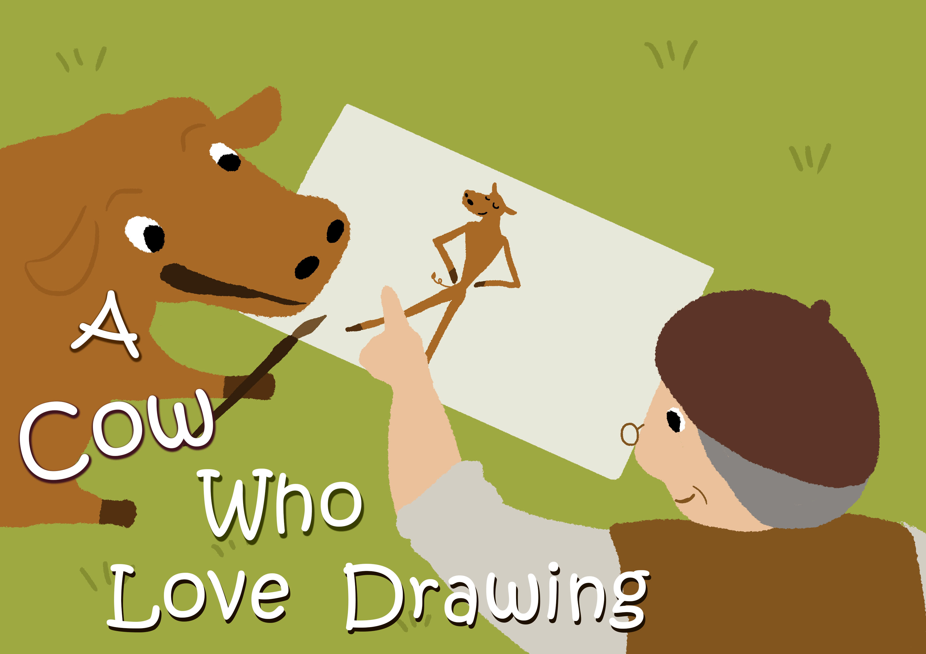 A Cow Who Love Drawing