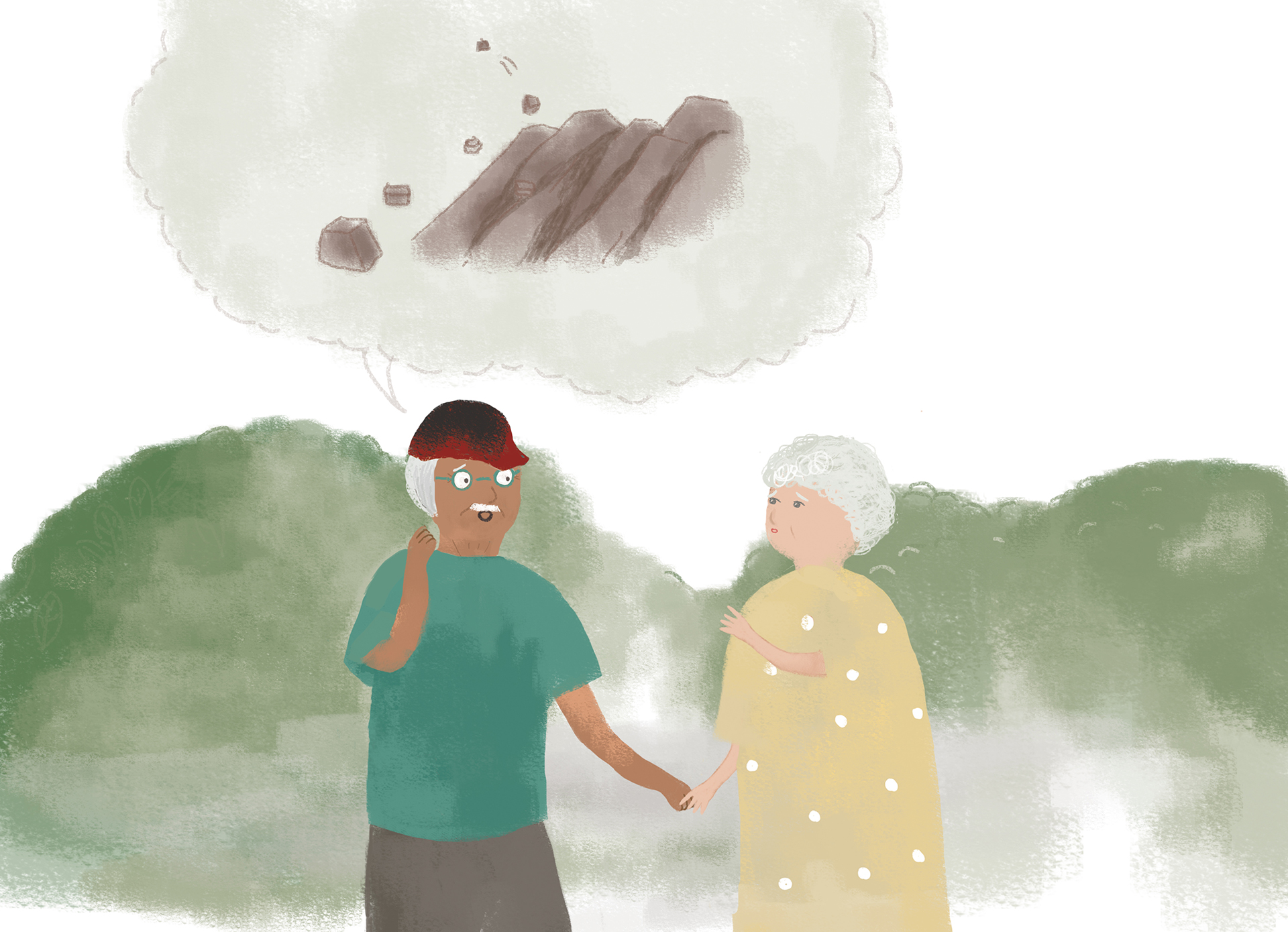 Kozlari yumilgan qora tanli ayol erkakning qozini soradi